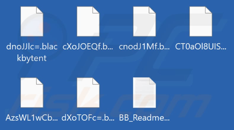 File crittografati dal ransomware BlackByteNT (estensione .blackbytent)