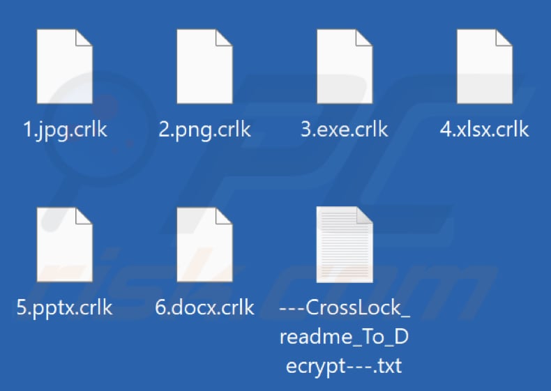 File crittografati da CrossLock ransomware (estensione .crlk)