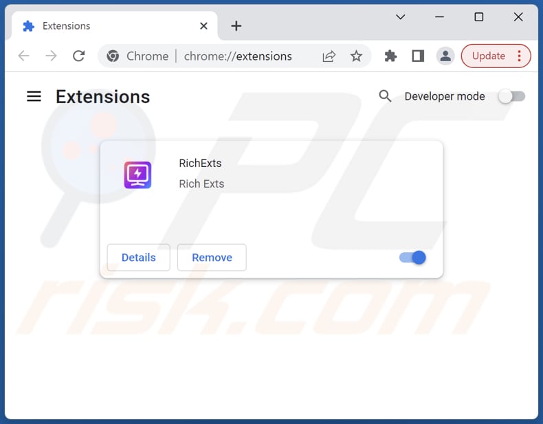 Rimozione delle estensioni di Google Chrome relative a sweetrnd.net