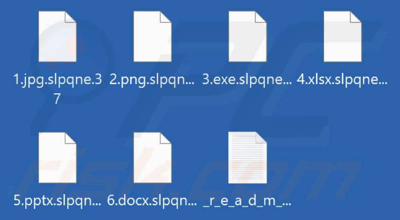 File crittografati da Rorschach ransomware (con una stringa casuale di caratteri e un numero a due cifre come estensione)