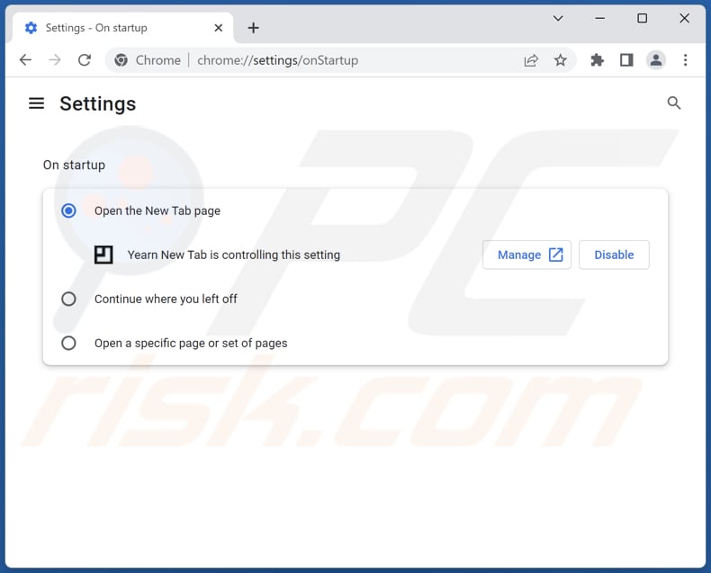 Rimozione di bing.com dalla home page di Google Chrome