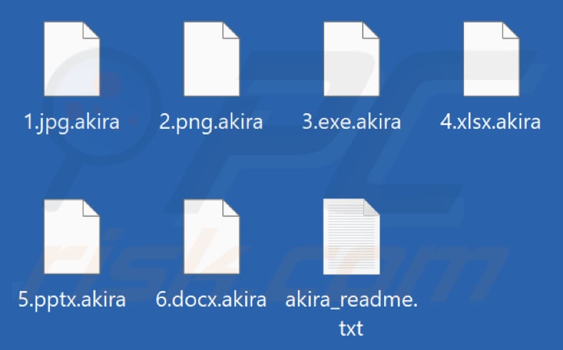 File crittografati da Akira ransomware (estensione .akira)