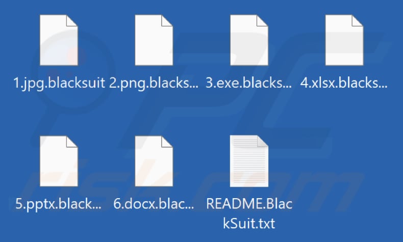 File crittografati da BlackSuit ransomware (estensione .blacksuit)
