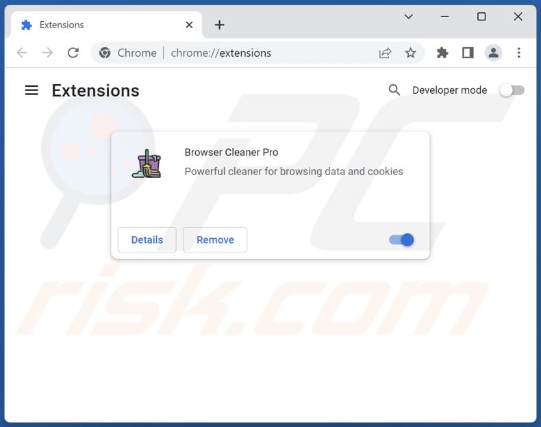 Rimozione degli annunci di Browser Cleaner Pro da Google Chrome step 2