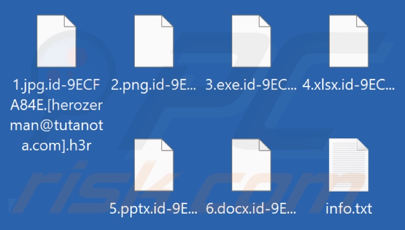 File crittografati da H3r ransomware (estensione .h3r)