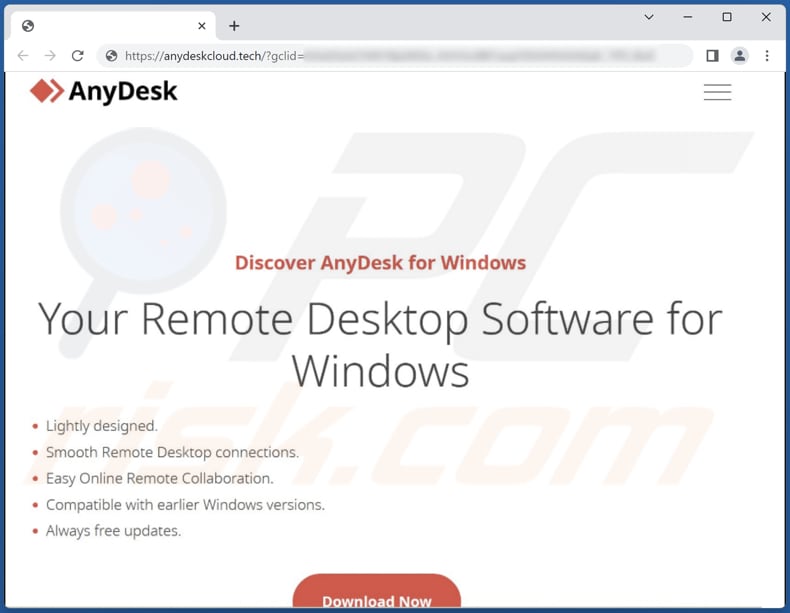 Falso sito Web AnyDesk che distribuisce LOBSHOT