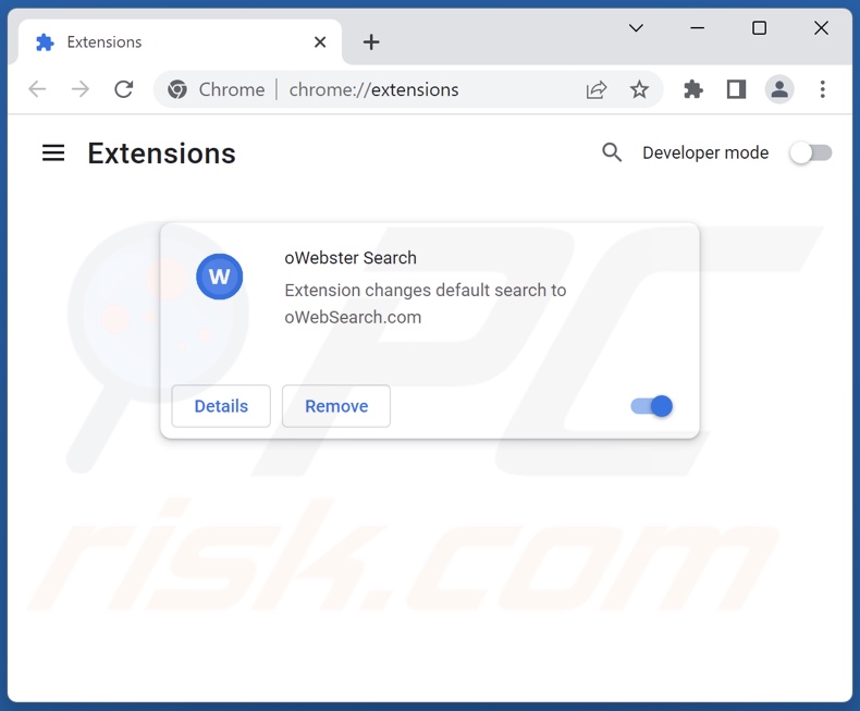 Rimozione delle estensioni di Google Chrome relative a owebsearch.com