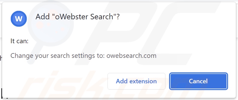 oWebster Cerca dirottatore del browser che chiede autorizzazioni