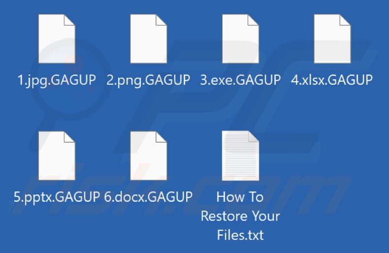 File crittografati dal ransomware RA Group (estensione .GAGUP)