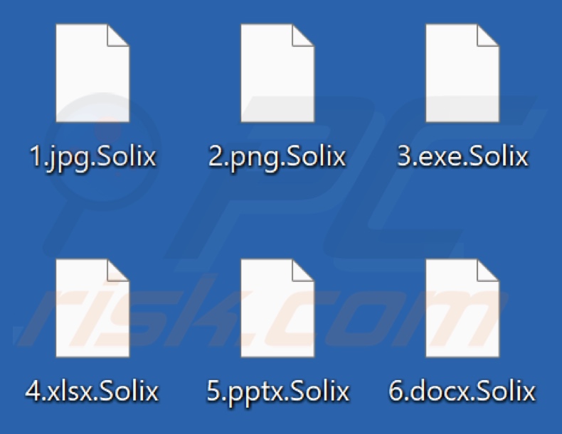 File crittografati da Solix ransomware (estensione .Solix)