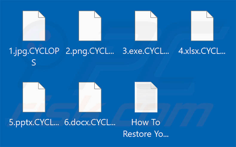 Screenshot dei file crittografati (estensione .CYCLOPS)