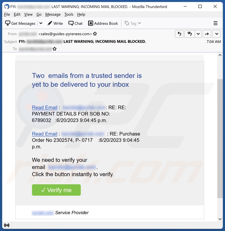 Emails From A Trusted Sender email spam campgna
