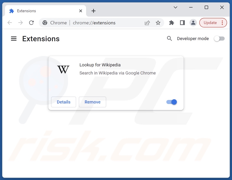 Rimozione delle estensioni di Google Chrome relative a lookcompwiki.com