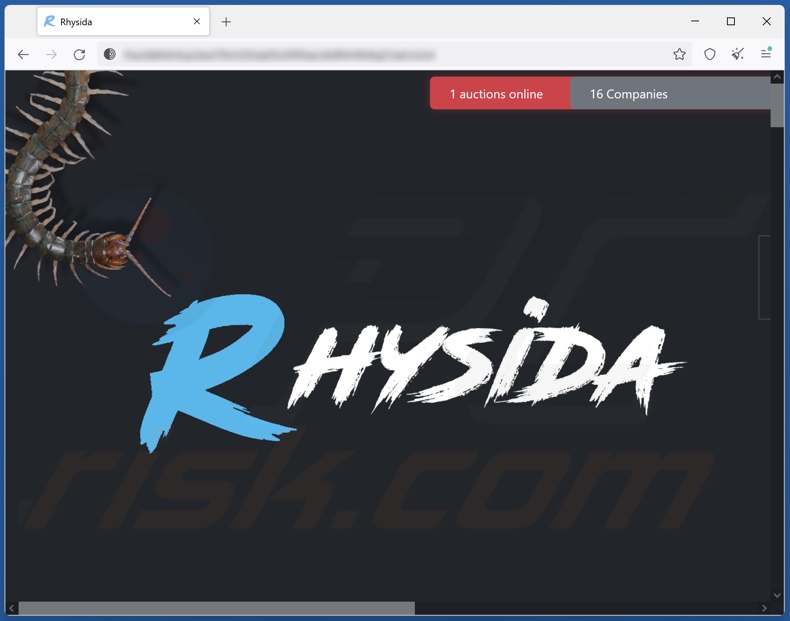 Screenshot del sito web della rete Tor di Rhysida