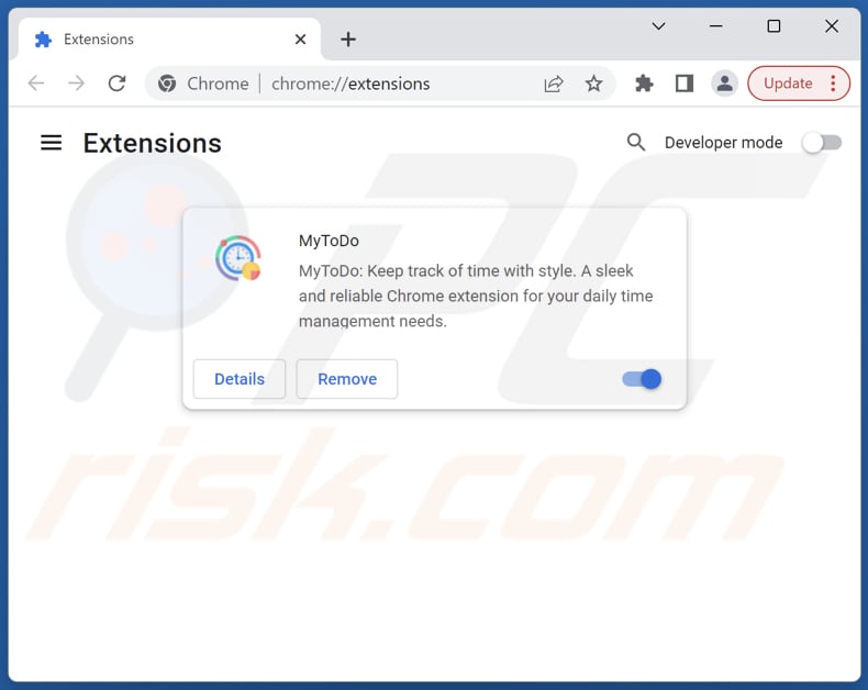 Rimozione delle estensioni di Google Chrome relative a mylistodo.com