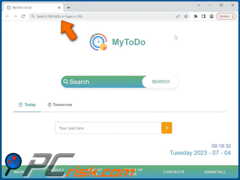 Mylistodo.com reindirizza a onlinewebsearches.co (GIF)