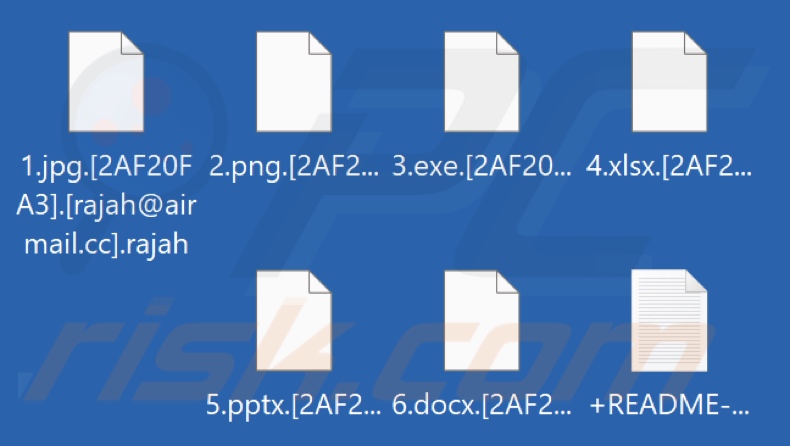 File crittografati da Rajah ransomware (estensione .rajah)