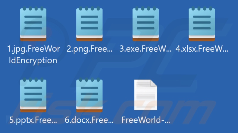 File crittografati dal ransomware FreeWorld (estensione .FreeWorldEncryption)
