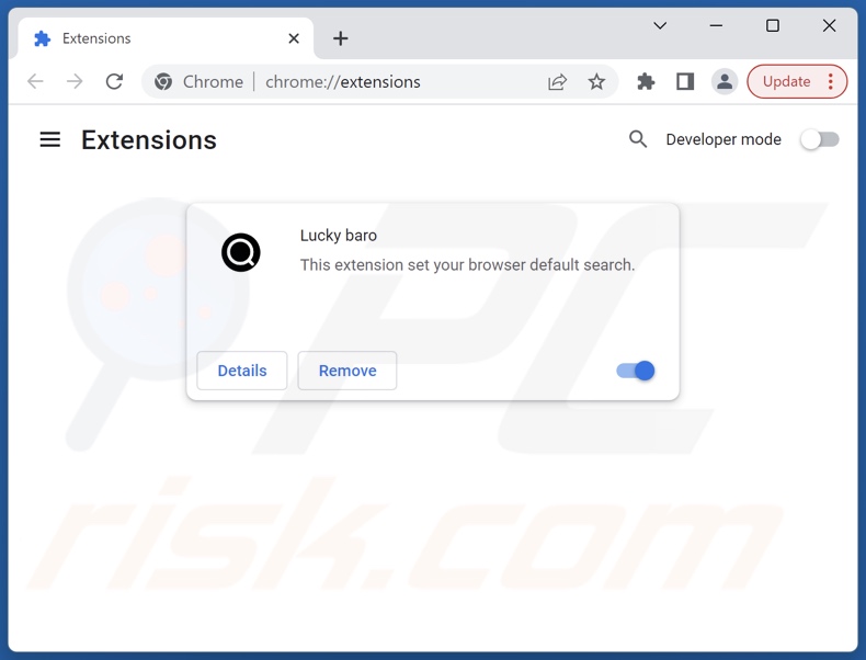 Rimozione delle estensioni di Google Chrome correlate a barosearch.com