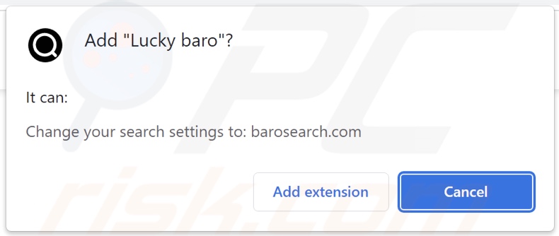 Autorizzazioni richieste dal dirottatore del browser Lucky baro
