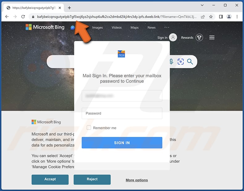 pagina di phishing della campagna di truffa OVHCloud Suspension 