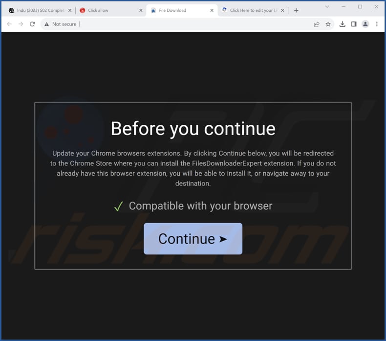 Sito web che promuove il dirottatore del browser Quick Tail