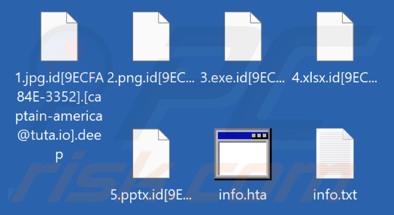 File crittografati dal ransomware Deep (Phobos) (estensione .deep)