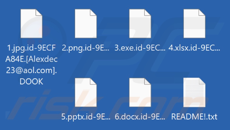 File crittografati dal ransomware DOOK (estensione .DOOK)