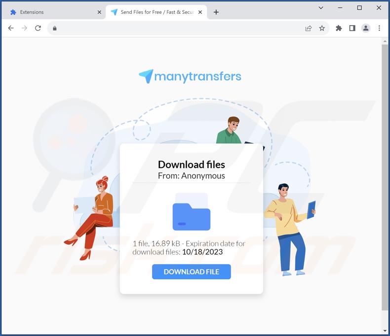 Sito web ingannevole che promuove questa falsa estensione di Google Drive