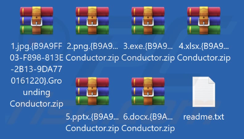 File crittografati dal ransomware Grounding Conductor
