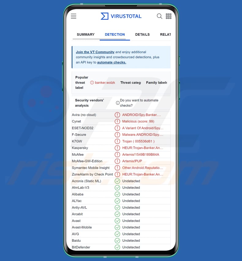Rimuovere malware Android