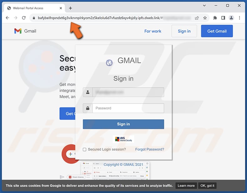A new sign-in on windows Pagina di phishing promossa tramite questa email