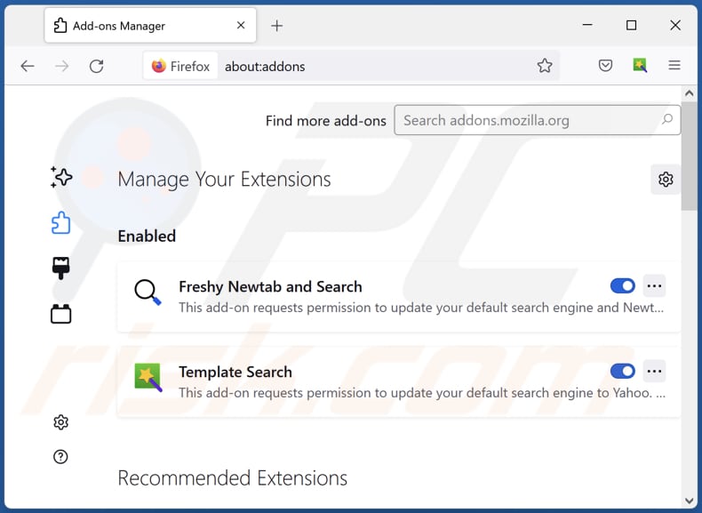 Rimozione dell'estensione dannosa di Apps Helper da Mozilla Firefox step 2