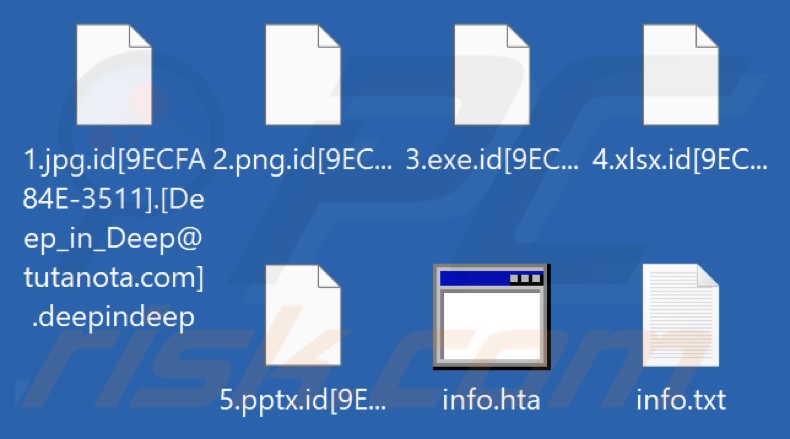 File crittografati dal ransomware DeepInDeep (estensione .deepindeep)
