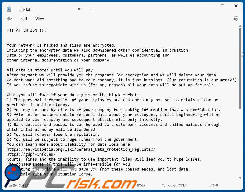 Aspetto del file di testo di DeepInDeep (info.txt) GIF
