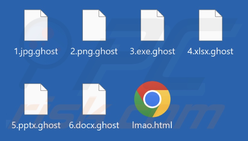 File crittografati dal ransomware GhostLocker (estensione .ghost)