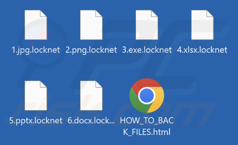 File crittografati dal ransomware Locknet (estensione .locknet)