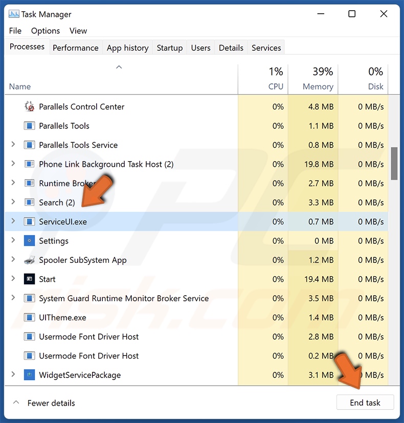 Rimozione del dirottatore del browser search-world.com passaggio 1