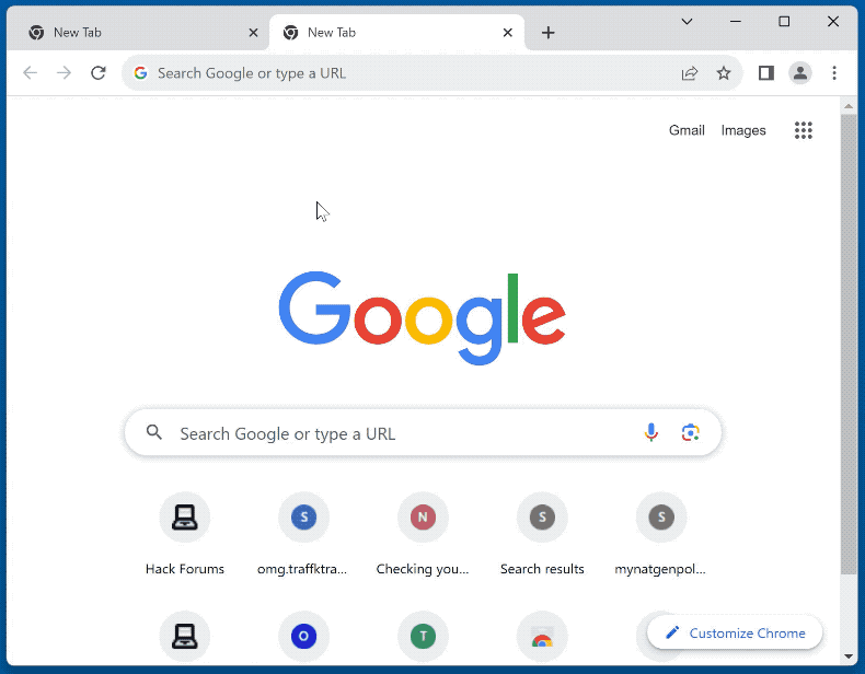 Aspetto dei reindirizzamenti searchtabs.io (GIF)