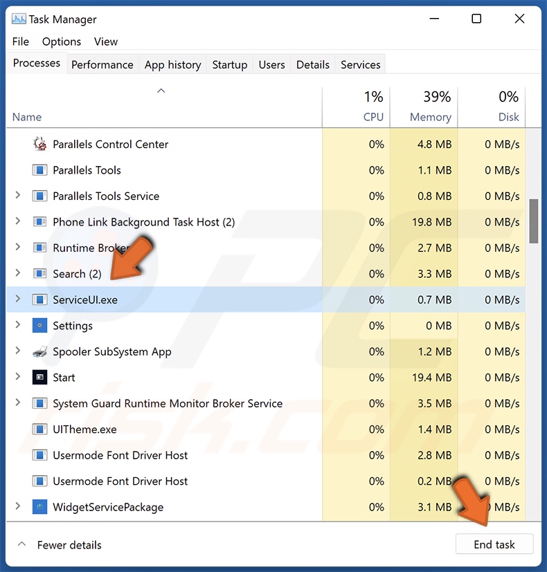 searchtabs.io rimozione del dirottatore del browser passaggio 1