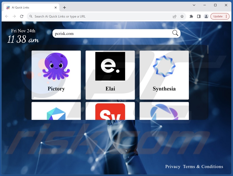 Ai Quick Links browser hijacker homepage