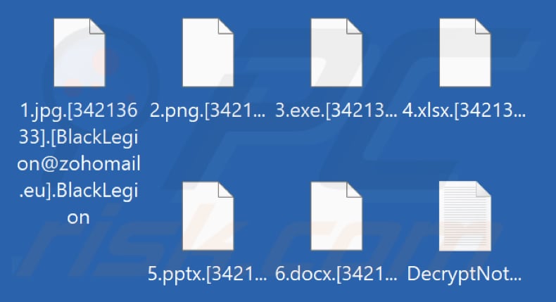 File crittografati dal ransomware BlackLegion (estensione .BlackLegion)