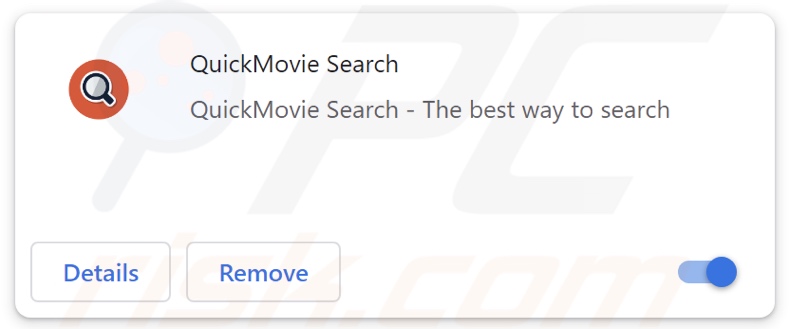 Estensione di dirottamento del browser QuickMovie Search