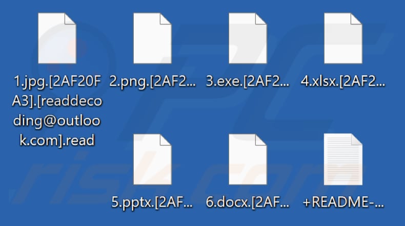 File crittografati da Read ransomware (estensione .read)