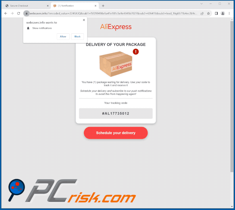 Comparsa dei siti di phishing promossi dalla campagna spam 