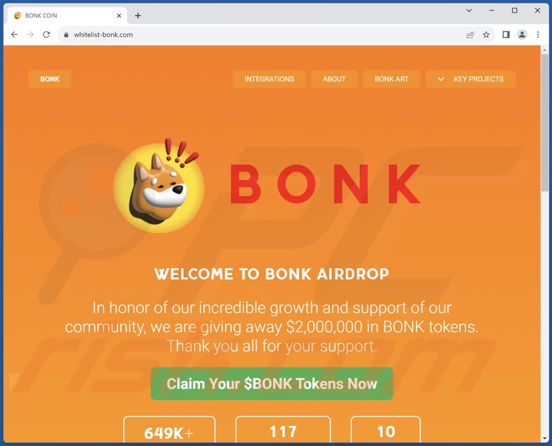 Bonk Coin Airdrop Giveaway truffa