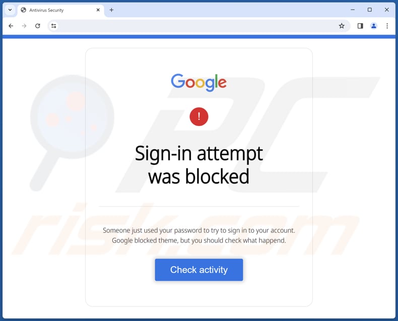 Google - Sign-in Attempt Was Blocked truffa