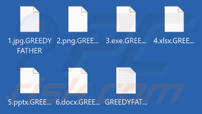 File crittografati dal ransomware GREEDYFATHER (estensione .GREEDYFATHER)
