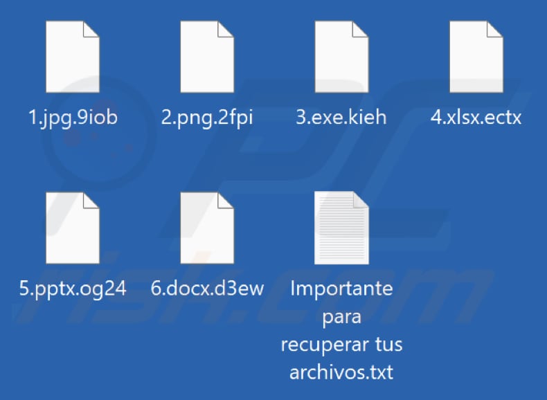 File crittografati dal ransomware Z912 (estensione casuale)