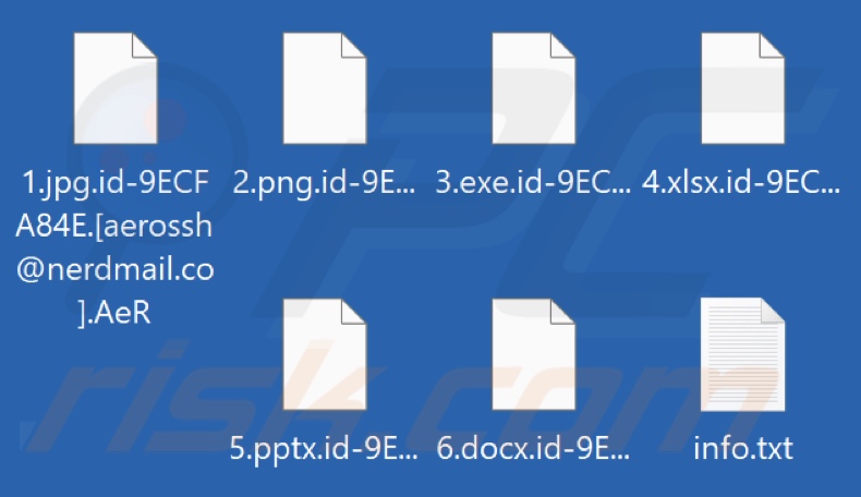 File crittografati dal ransomware AeR (estensione .AeR)